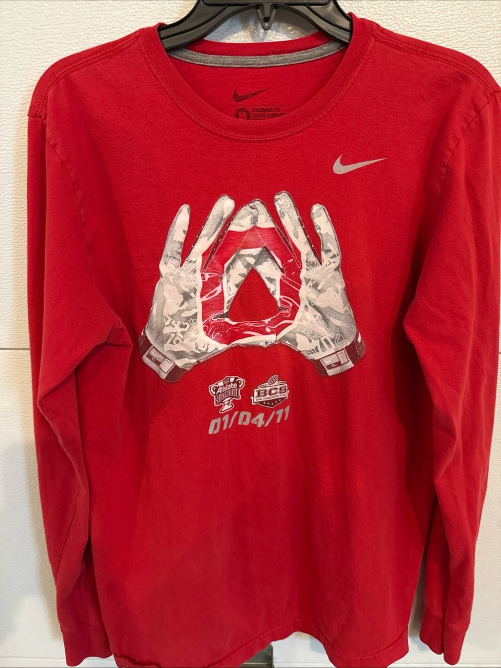 2011 Ohio State Buckeyes Sugar Bowl BCS Nike Long Sleeve Shirt Men's Medium